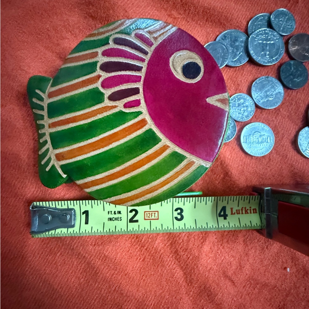 Unique Colorful Leather Fish Coin Purse - Picture 9 of 10